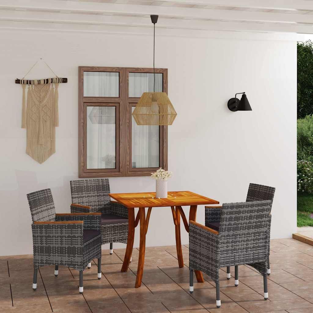 Set Mobili da Pranzo per Giardino 5 pz Grigio vidaXL