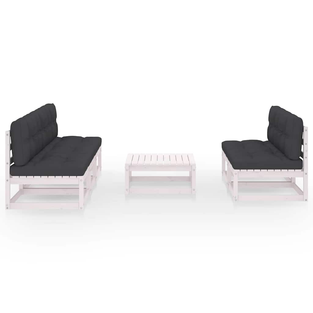 Set Divani da Giardino 6 pz con Cuscini Legno Massello di Pino vidaXL