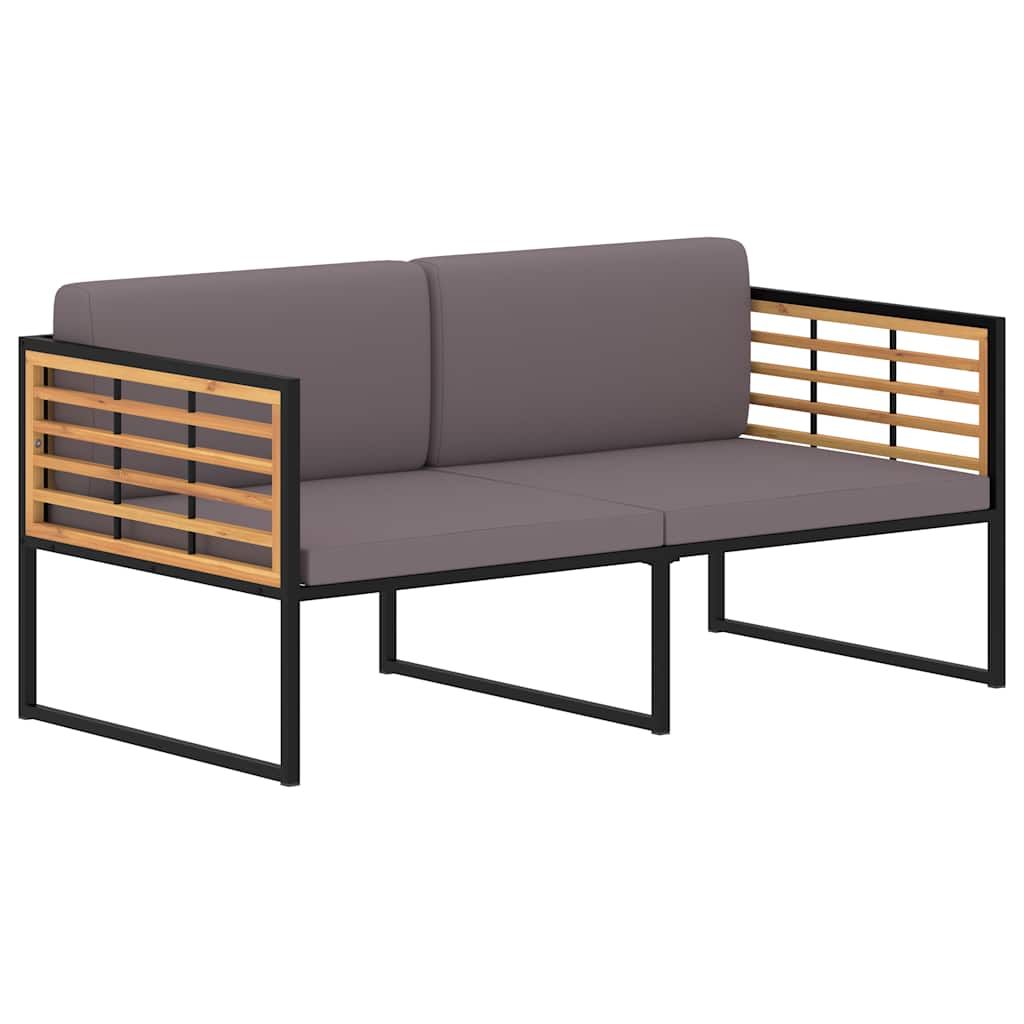 Set Divani da Giardino 4 pz in Legno Massello di Acacia e Acciaio vidaXL