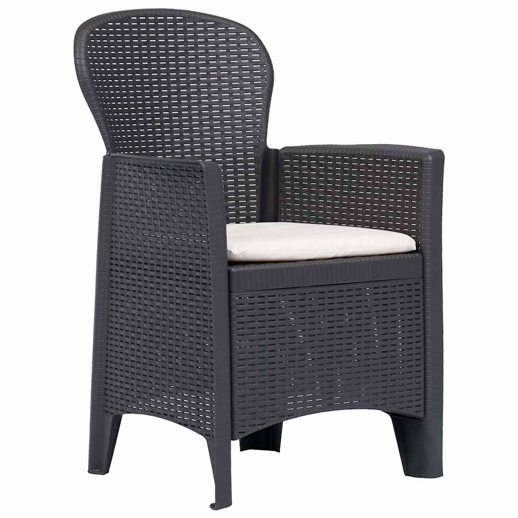 Set da Bistrò 3 pz in Plastica Stile Rattan Marrone vidaXL