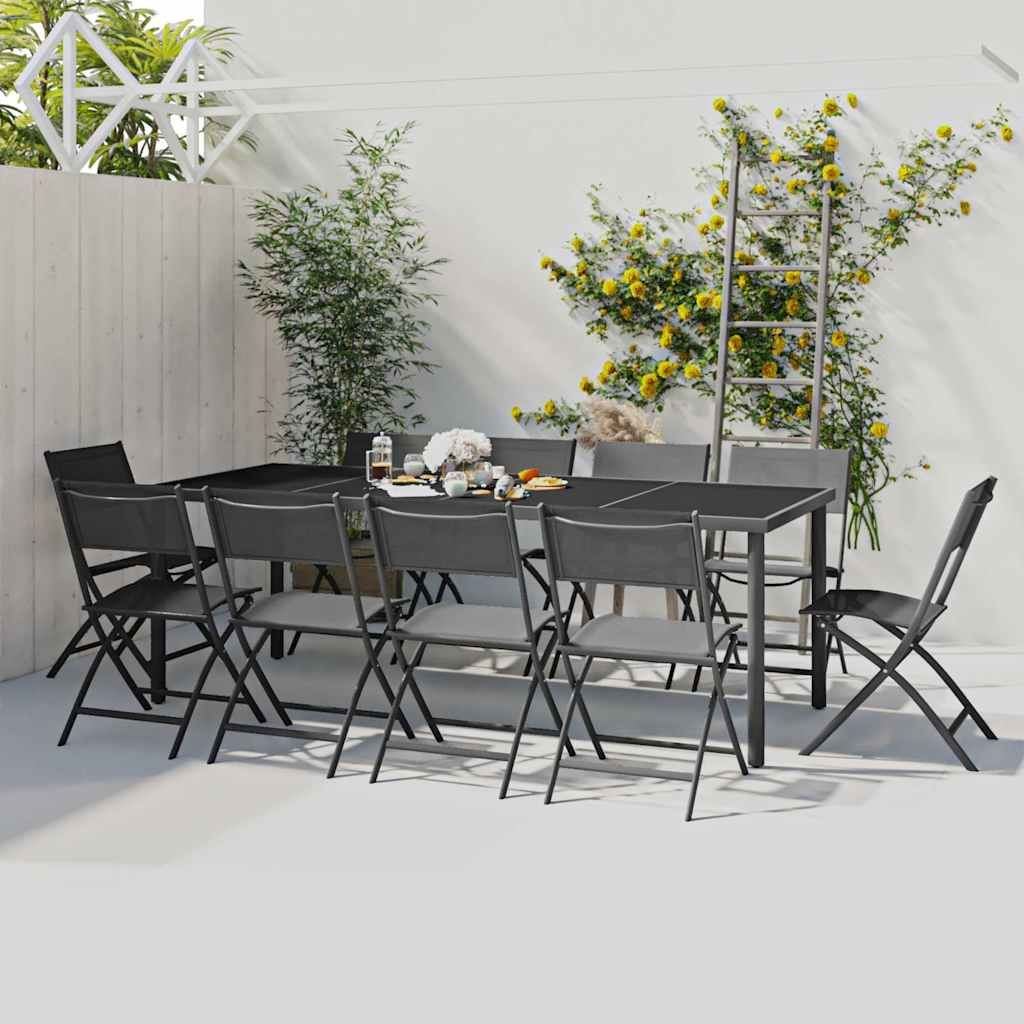 Set da Pranzo per Esterni 11 pz in Acciaio vidaXL