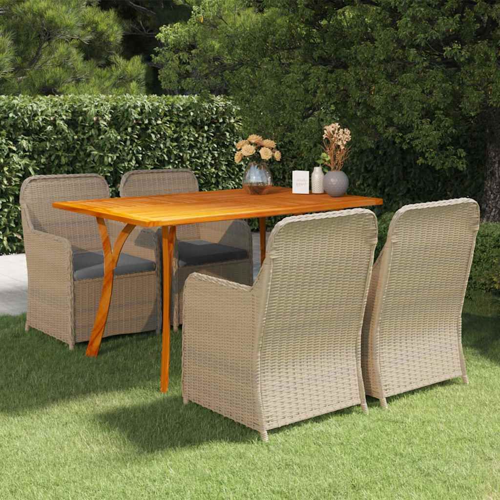 Set Mobili da Pranzo per Giardino 5 pz Marrone vidaXL