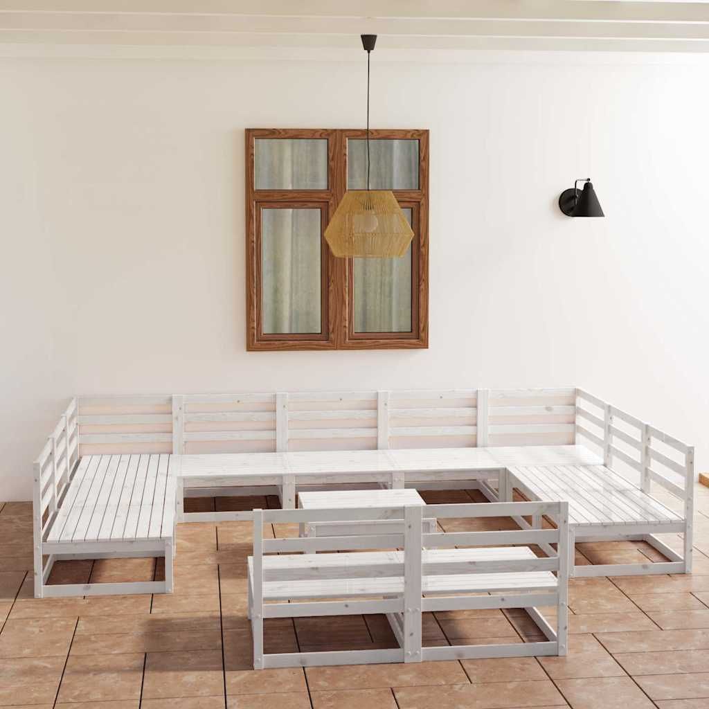 Set Divani da Giardino 12 pz in Legno Massello di Pino vidaXL