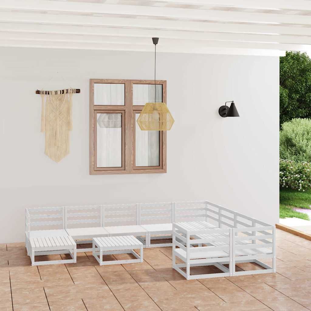Set Divani da Giardino 11 pz in Legno Massello di Pino vidaXL