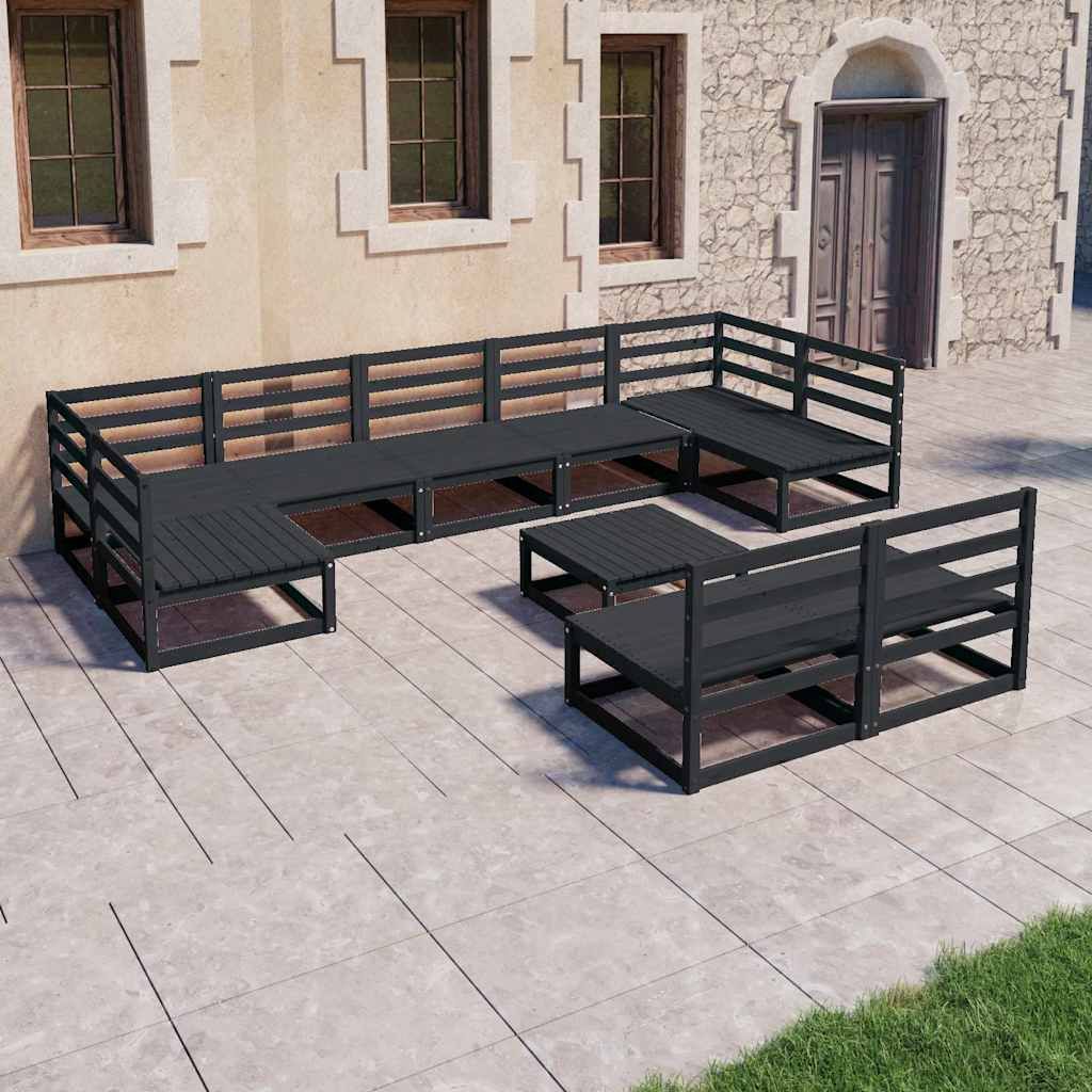 Set Divani da Giardino 10 pz in Legno Massello di Pino vidaXL