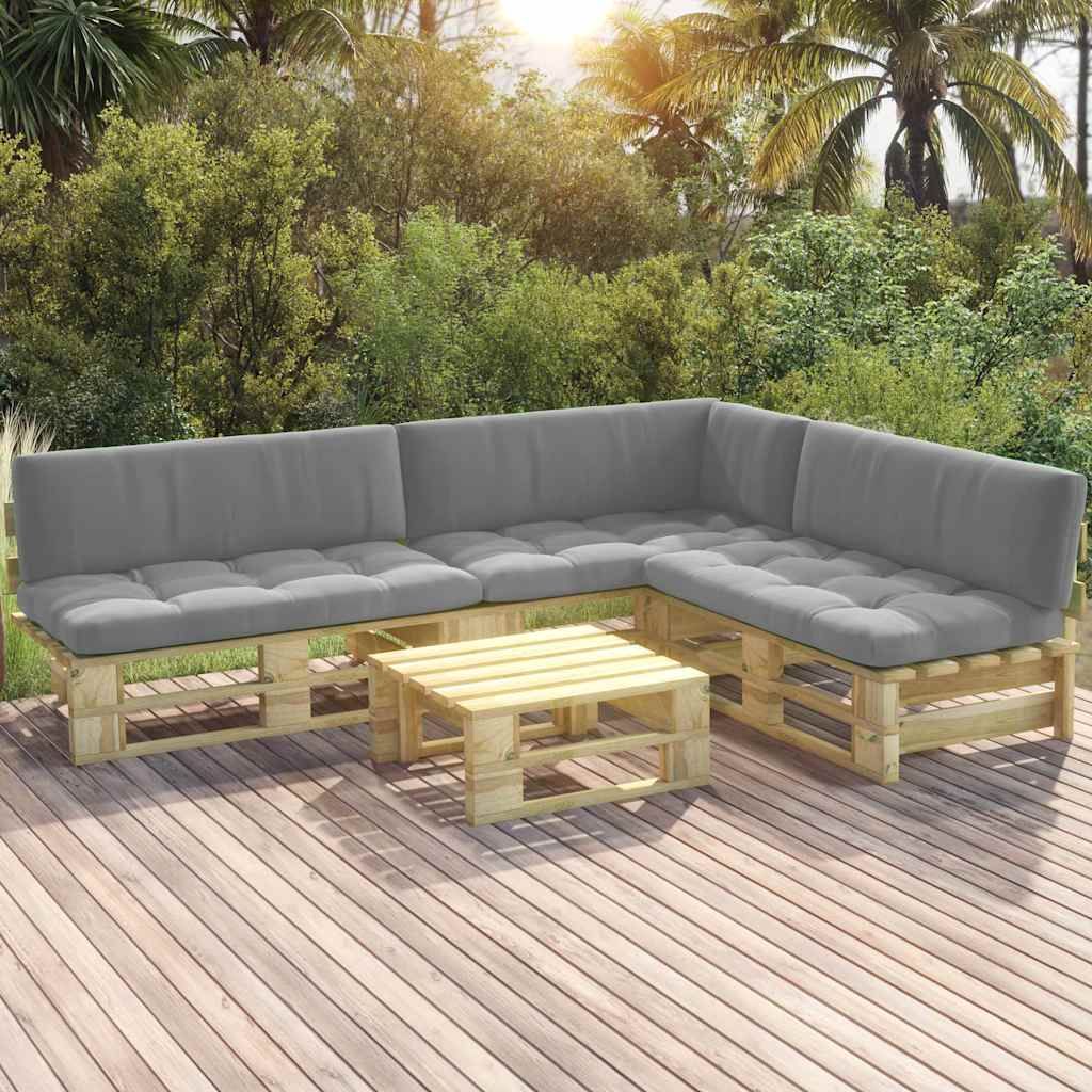Set Divani in Pallet con Cuscini 4 pz in Pino Impregnato Verde vidaXL