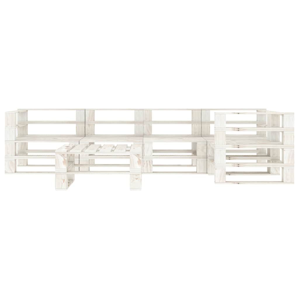 Set Salotto da Giardino 6 pz su Pallet in Legno Bianco vidaXL