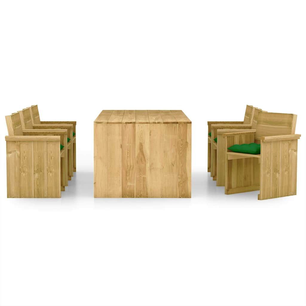 Set Pranzo da Giardino 7pz con Cuscini Legno di Pino Impregnato vidaXL