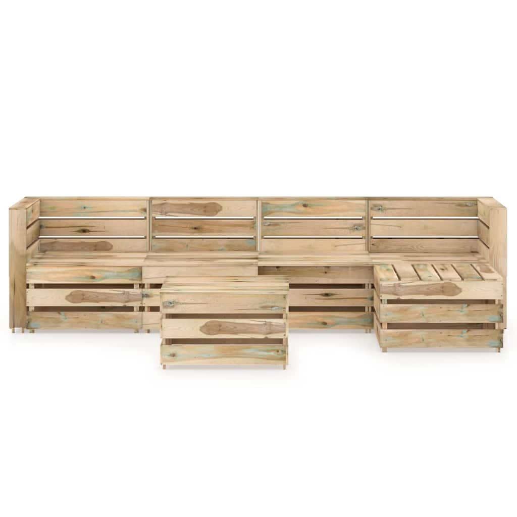 Set Salotto da Giardino 6 pz in Legno di Pino Impregnato Verde vidaXL