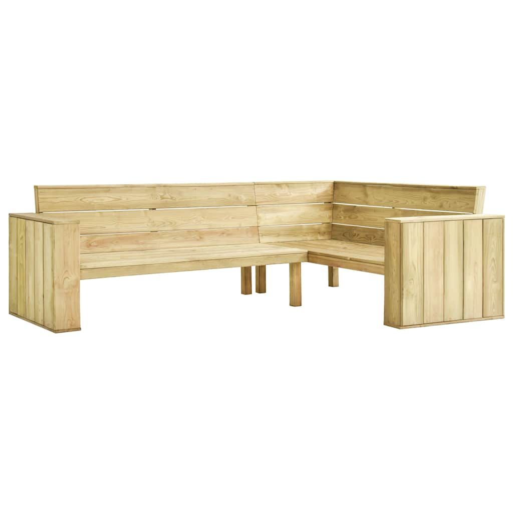 Set Divani da Giardino 4 pz con Cuscini Legno Pino Impregnato vidaXL