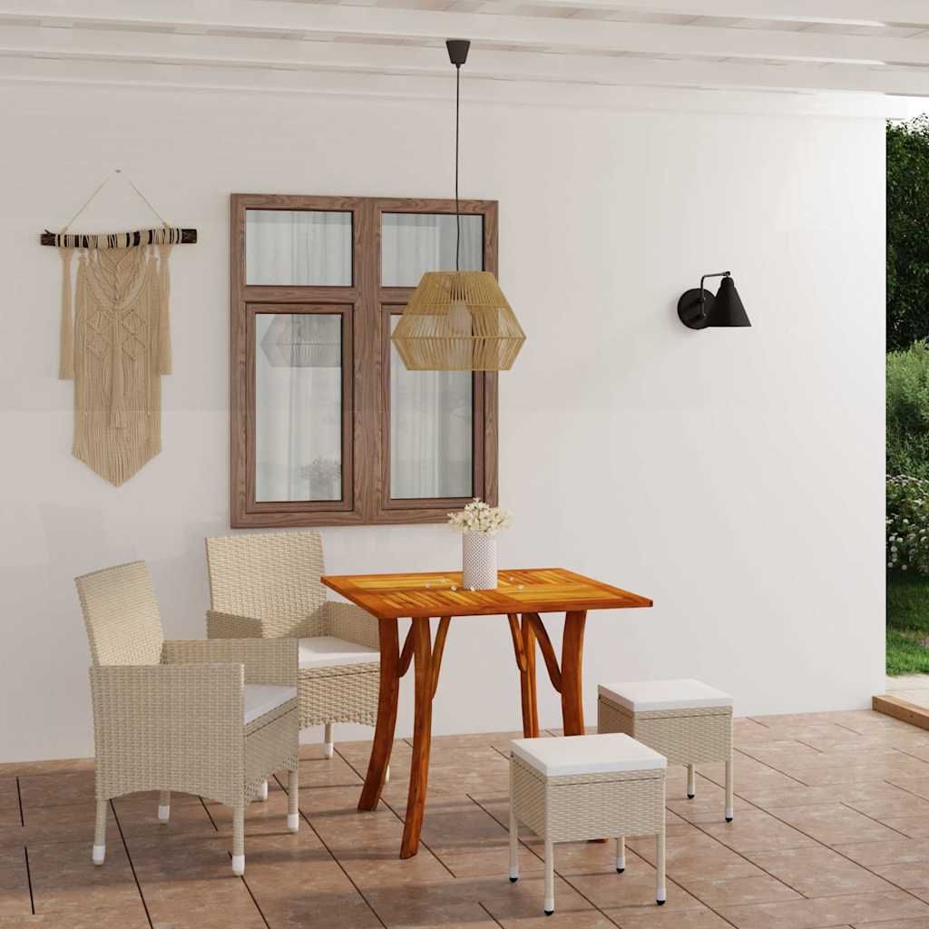 Set Mobili da Pranzo per Giardino 5 pz Beige vidaXL