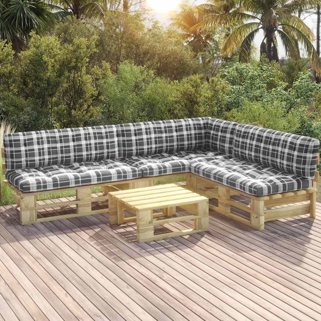Set Divani in Pallet con Cuscini 4 pz in Pino Impregnato Verde vidaXL
