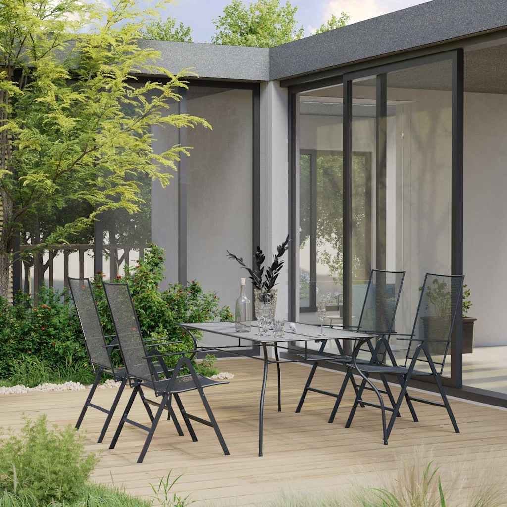 Set Mobili da Pranzo per Giardino 5 pz Acciaio Antracite vidaXL