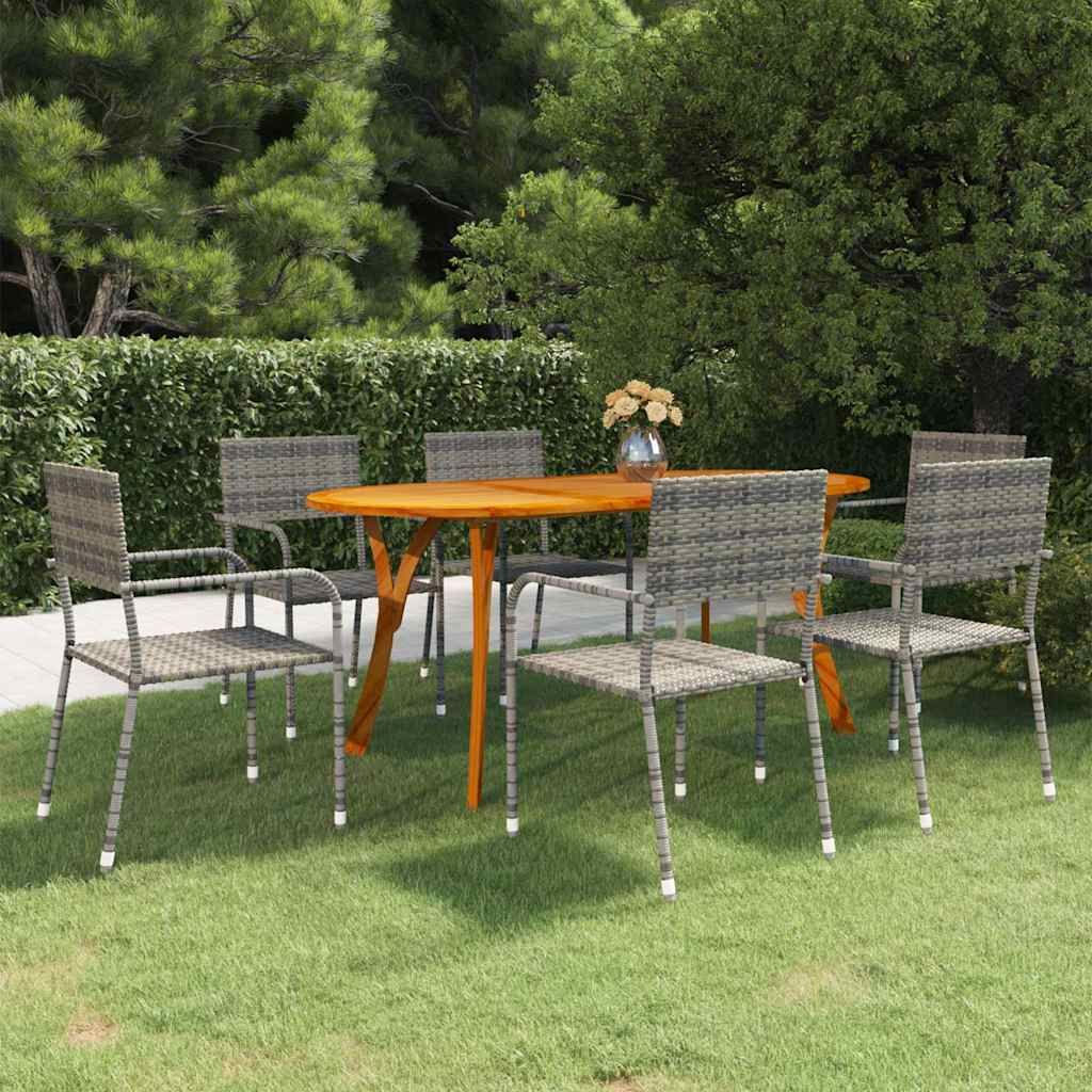 Set da Pranzo da Giardino 7 pz Antracite vidaXL
