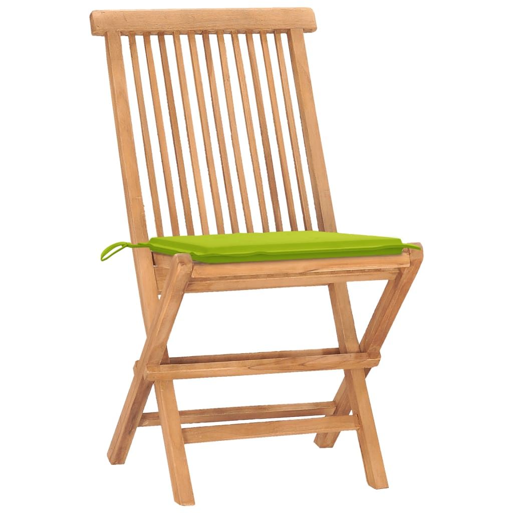 Set da Pranzo Giardino Pieghevole 3 pz Cuscino Massello di Teak vidaXL