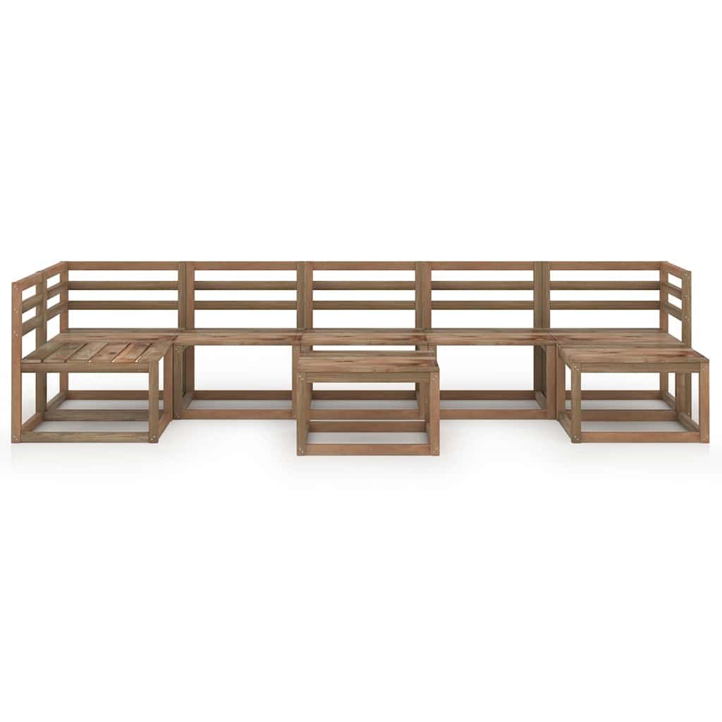 Set Salotto da Giardino 8pz in Legno di Pino Impregnato Marrone vidaXL