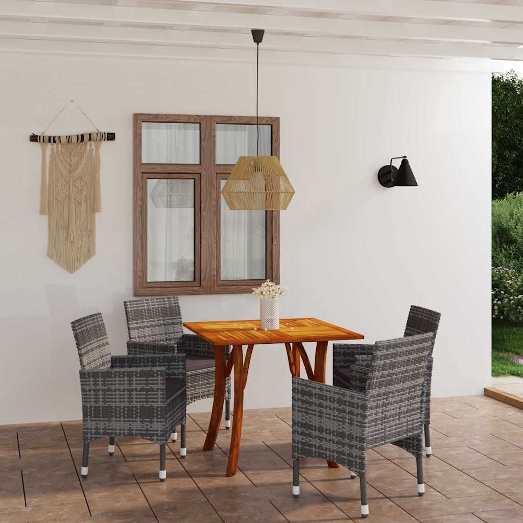 Set Mobili da Pranzo per Giardino 5 pz Grigio vidaXL