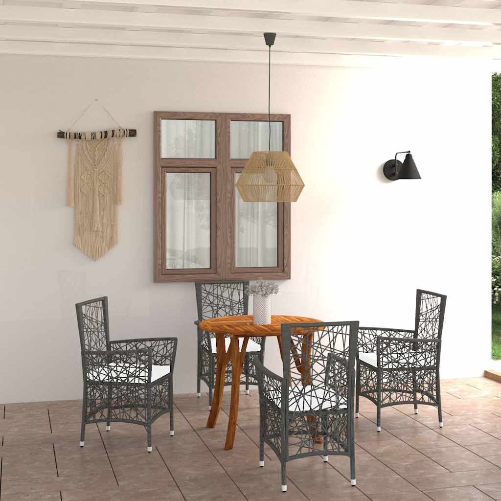 Set Mobili da Pranzo per Giardino 5 pz Marrone vidaXL