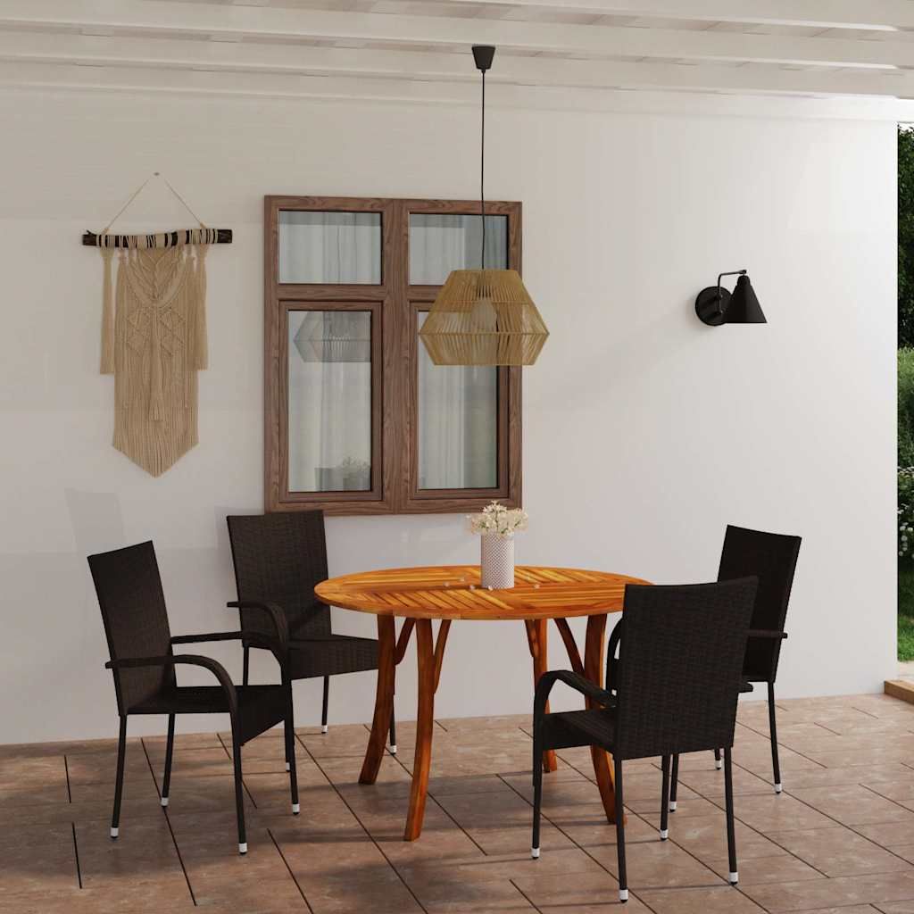 Set Mobili da Pranzo per Giardino 5 pz Marrone vidaXL
