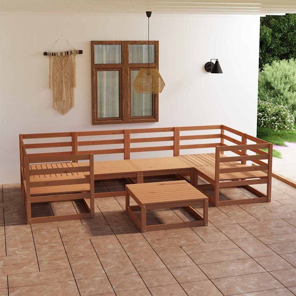 Set Divani da Giardino 7 pz in Legno Massello di Pino vidaXL
