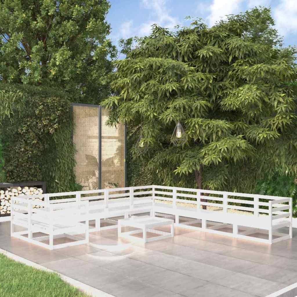 Set Divani da Giardino 11 pz in Legno Massello di Pino vidaXL