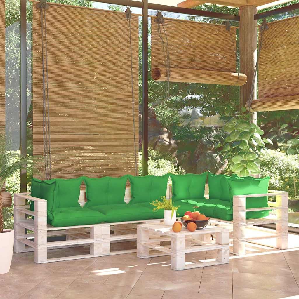 Set Divani da Giardino Pallet 6 pz con Cuscini in Legno di Pino vidaXL
