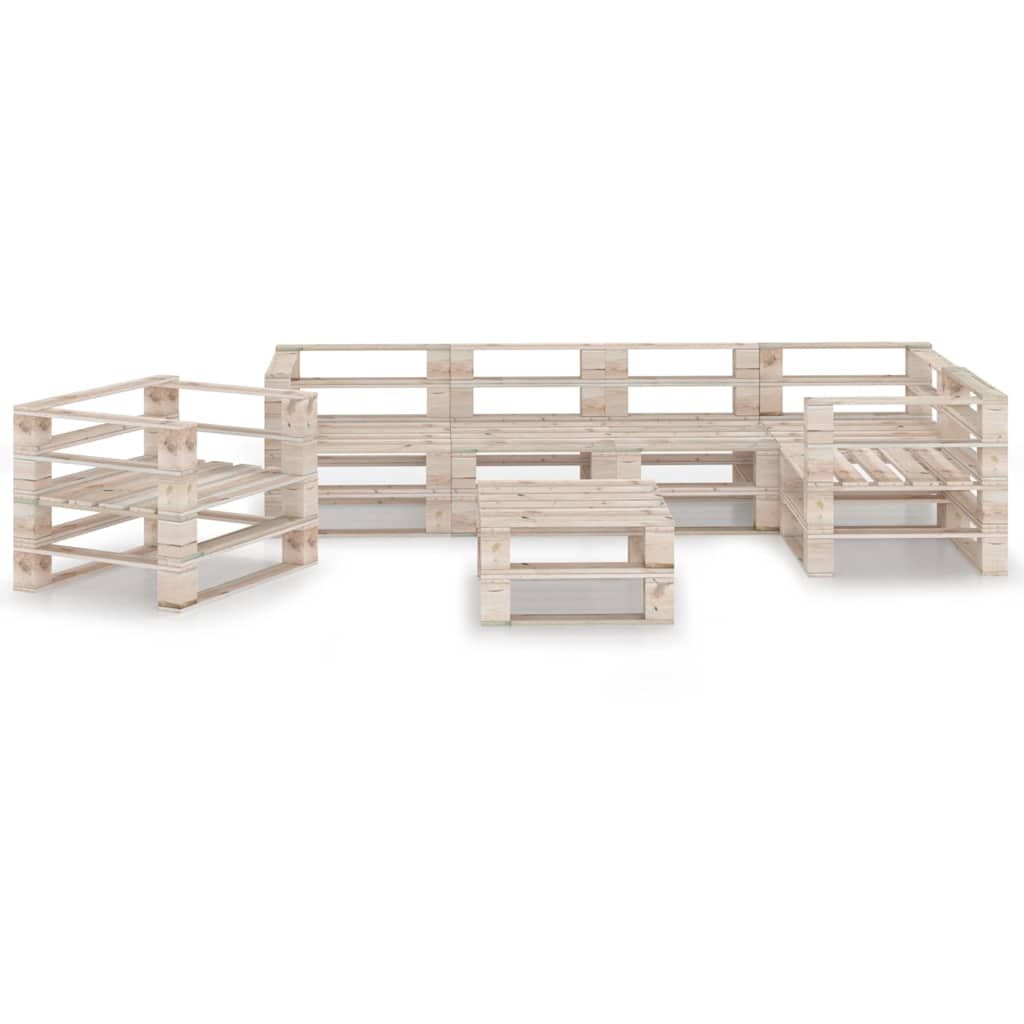 Set Divani da Giardino su Pallet 7 pz in Legno di Pino vidaXL
