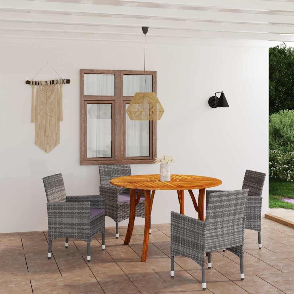 Set Mobili da Pranzo per Giardino 5 pz Grigio vidaXL