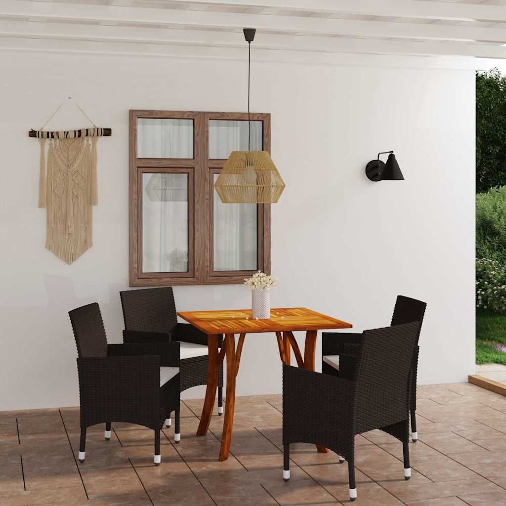 Set Mobili da Pranzo per Giardino 5 pz Marrone vidaXL