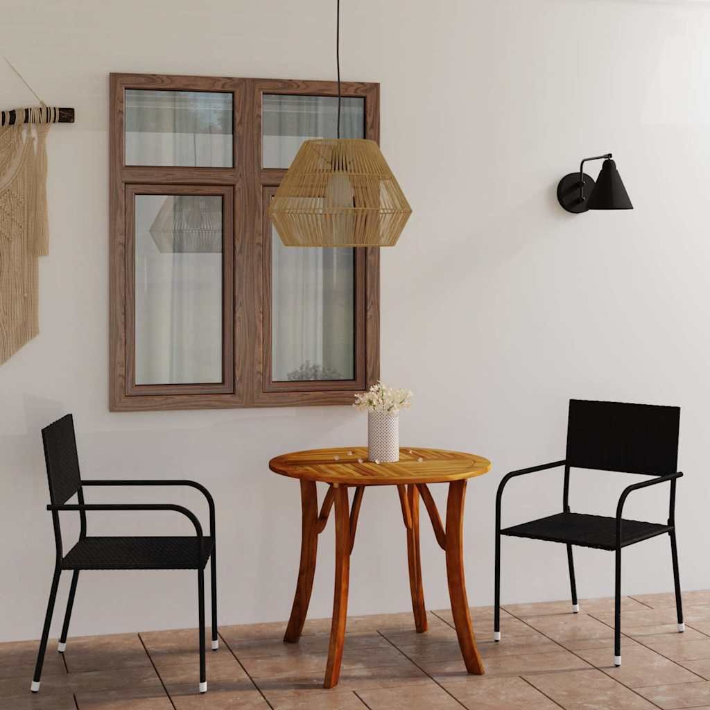 Set Mobili da Pranzo per Giardino 3 pz Nero vidaXL