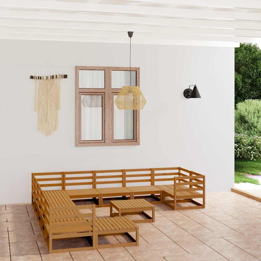 Set Divani da Giardino 12 pz in Legno Massello di Pino vidaXL