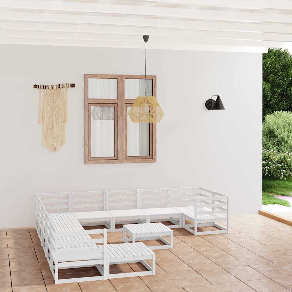 Set Divani da Giardino 12 pz in Legno Massello di Pino vidaXL
