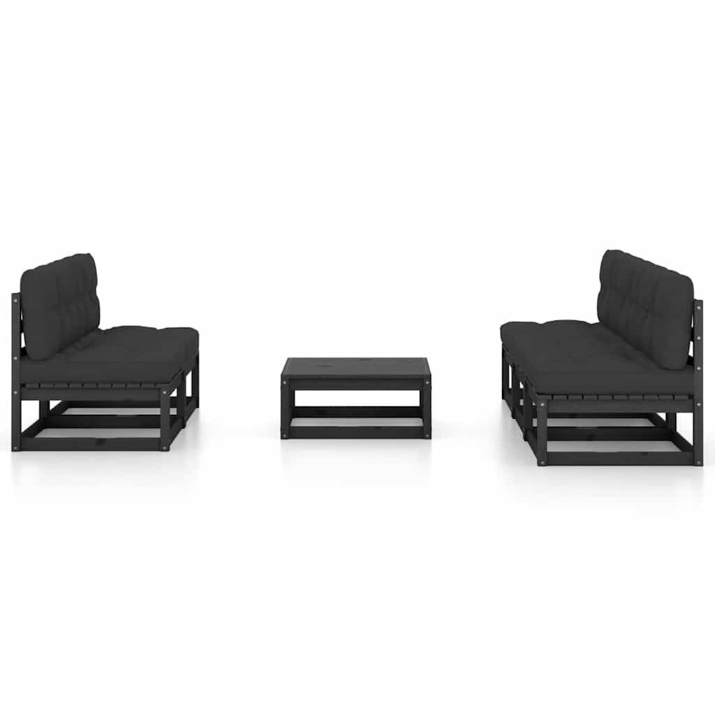 Set Divani da Giardino 6 pz con Cuscini Legno Massello di Pino vidaXL