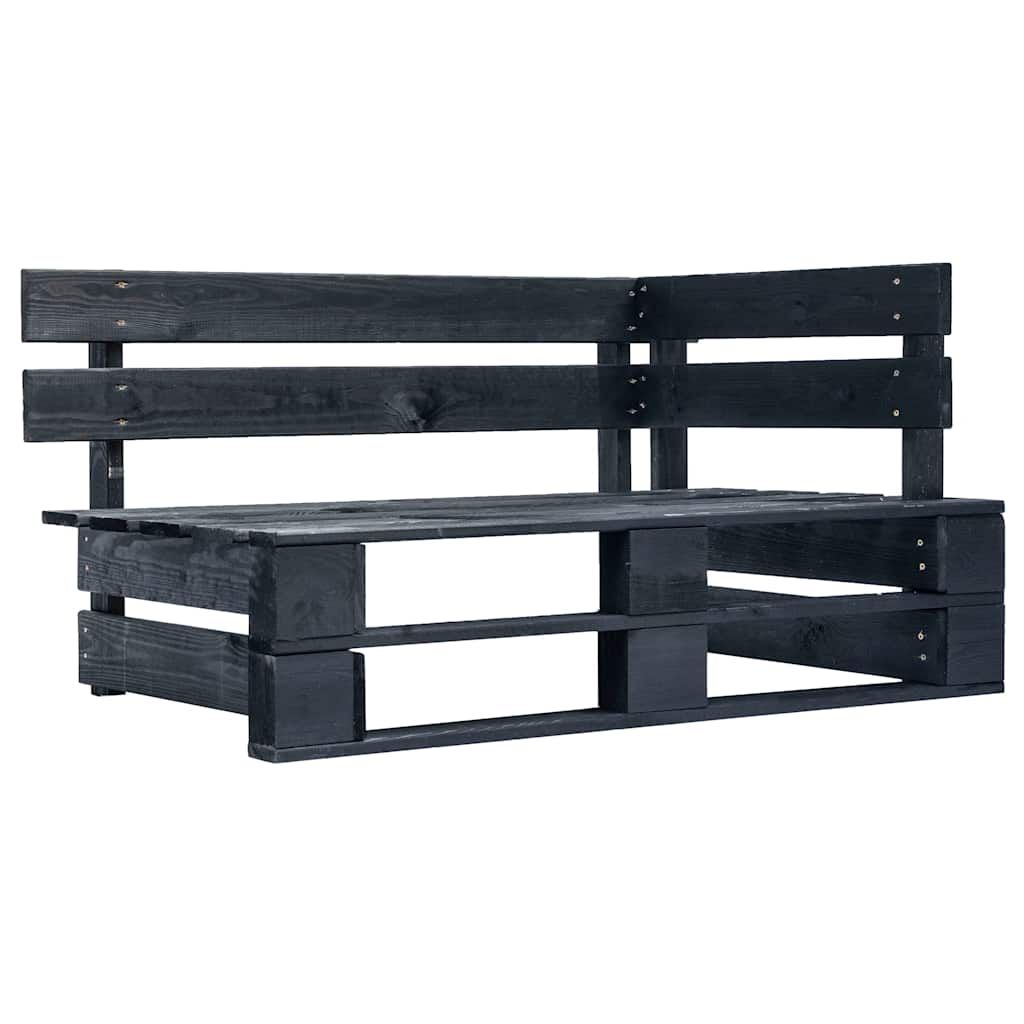 Set Divani in Pallet con Cuscini 4 pz in Pino Impregnato Nero vidaXL