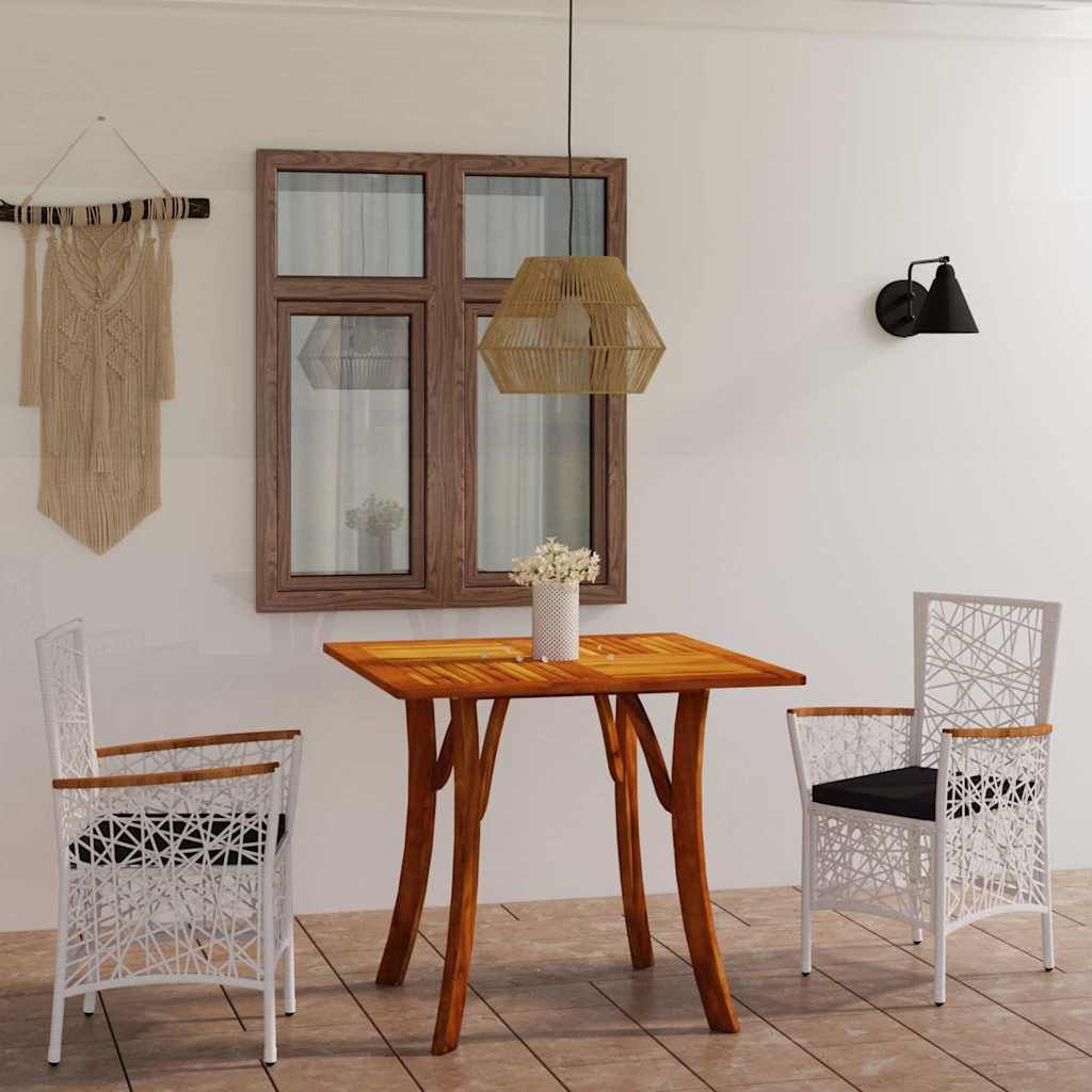 Set Mobili da Pranzo per Giardino 3 pz Bianco vidaXL