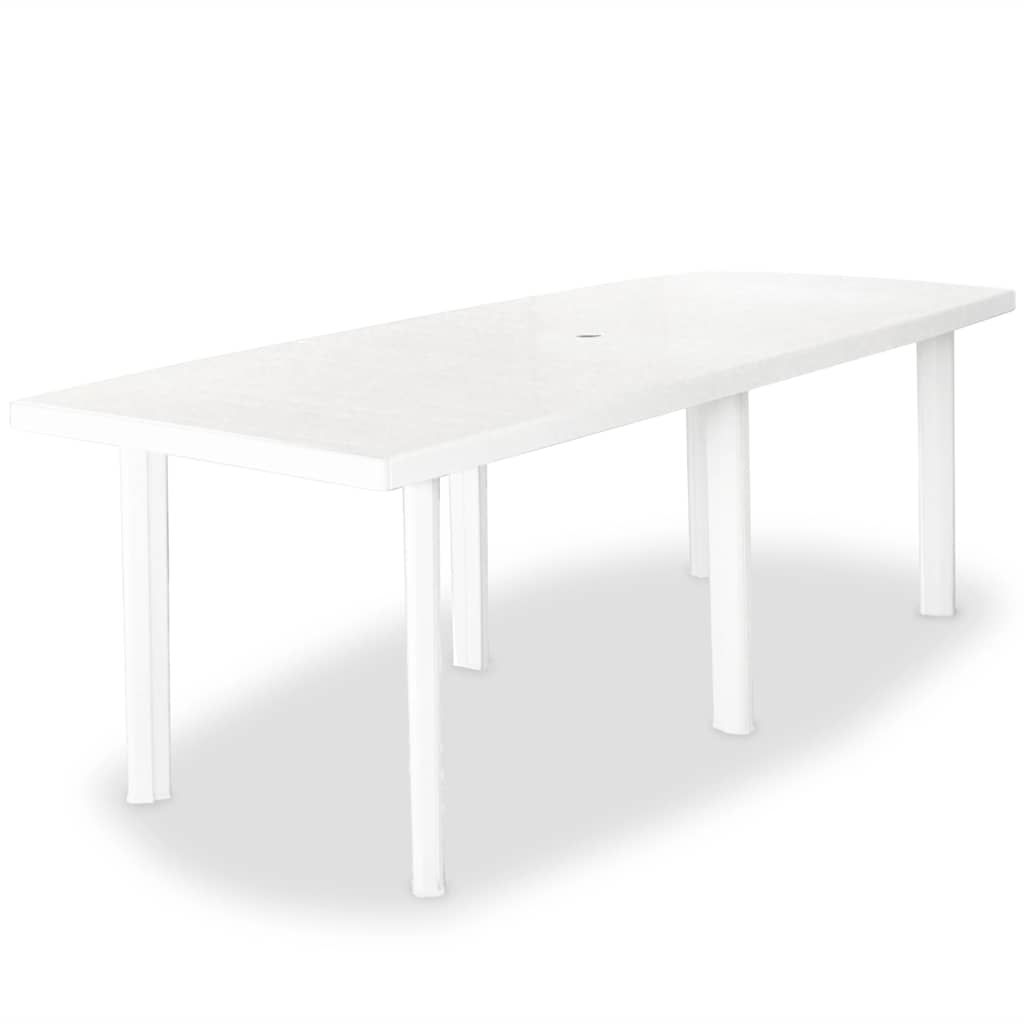 Set da Pranzo da Giardino 9 pz in Plastica Bianco vidaXL