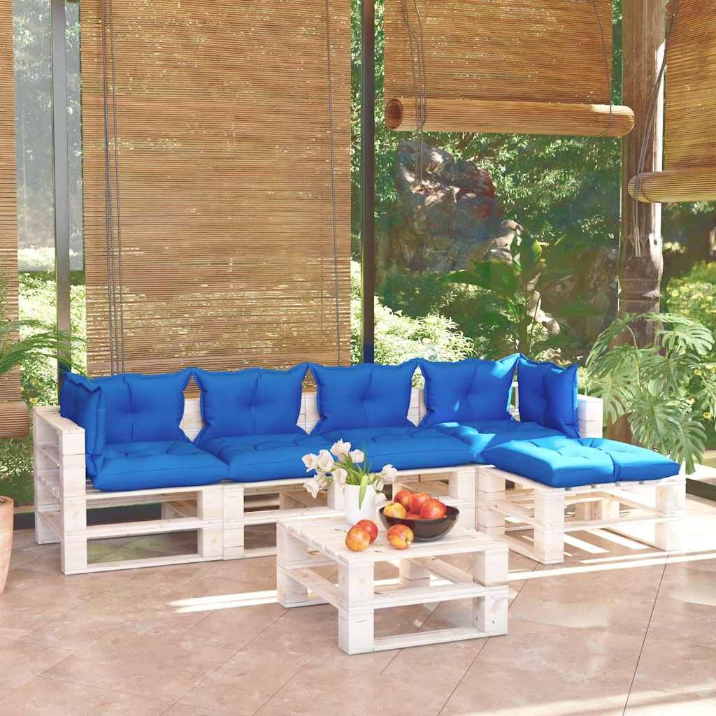 Set Salotto Giardino su Pallet Cuscini 6 pz in Legno di Pino vidaXL