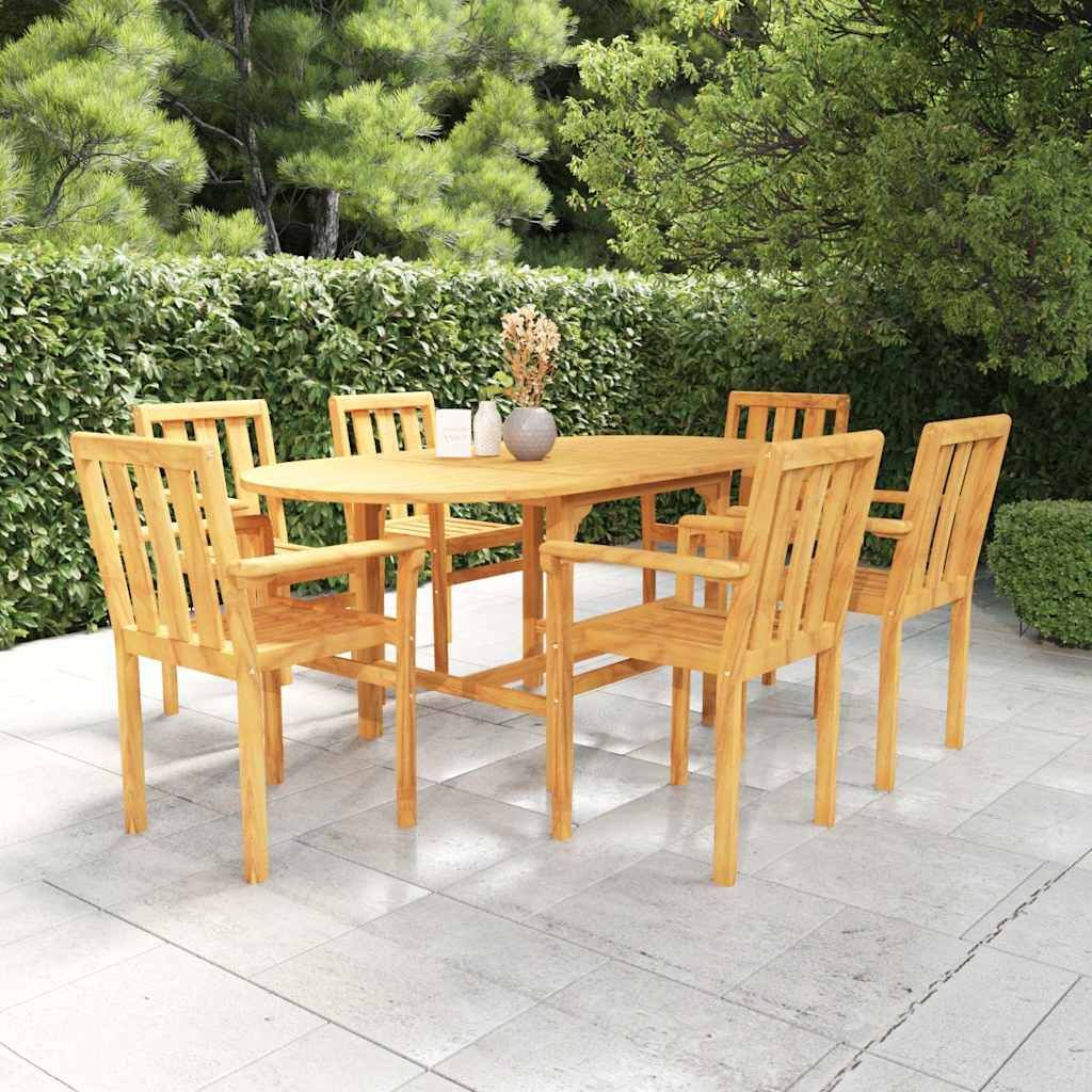 Set da Pranzo da Giardino 7 pz in Legno Massello di Teak vidaXL