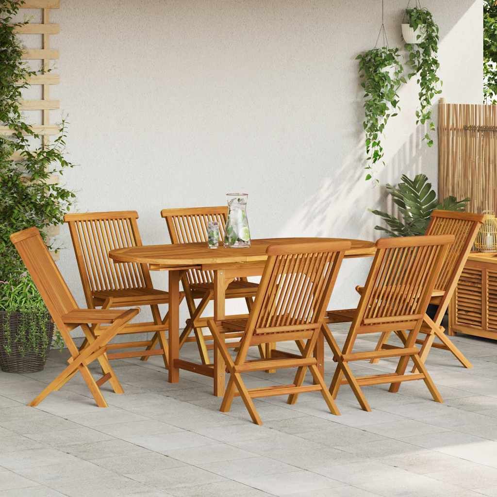 Set da Pranzo da Giardino 7 pz in Legno Massello di Teak vidaXL