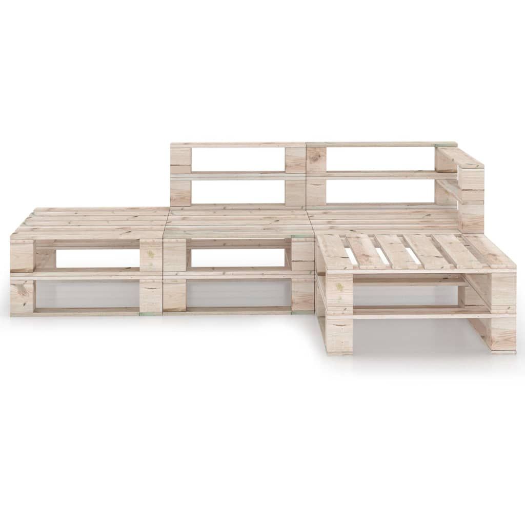 Set Salotto Giardino in Pallet 4 pz in Legno di Pino vidaXL