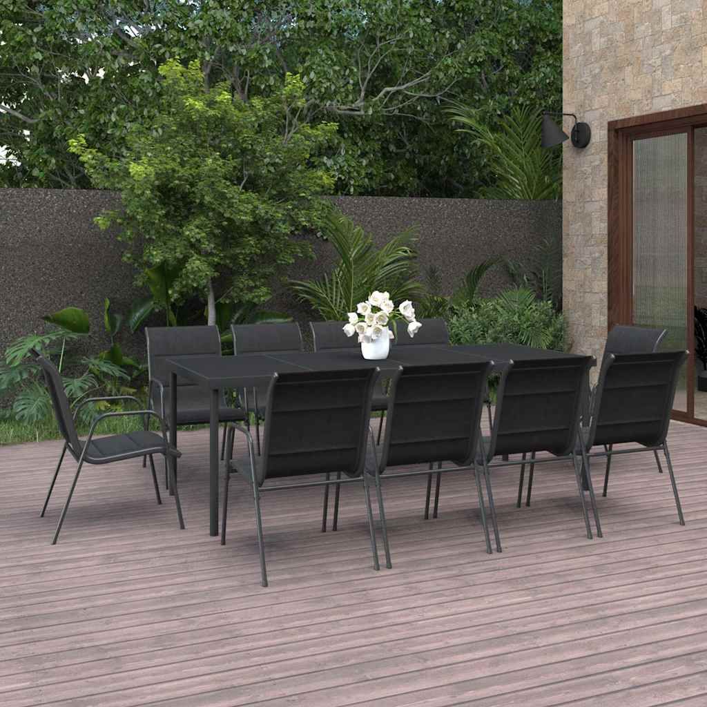 Set da Pranzo per Giardino 11 pz in Acciaio vidaXL