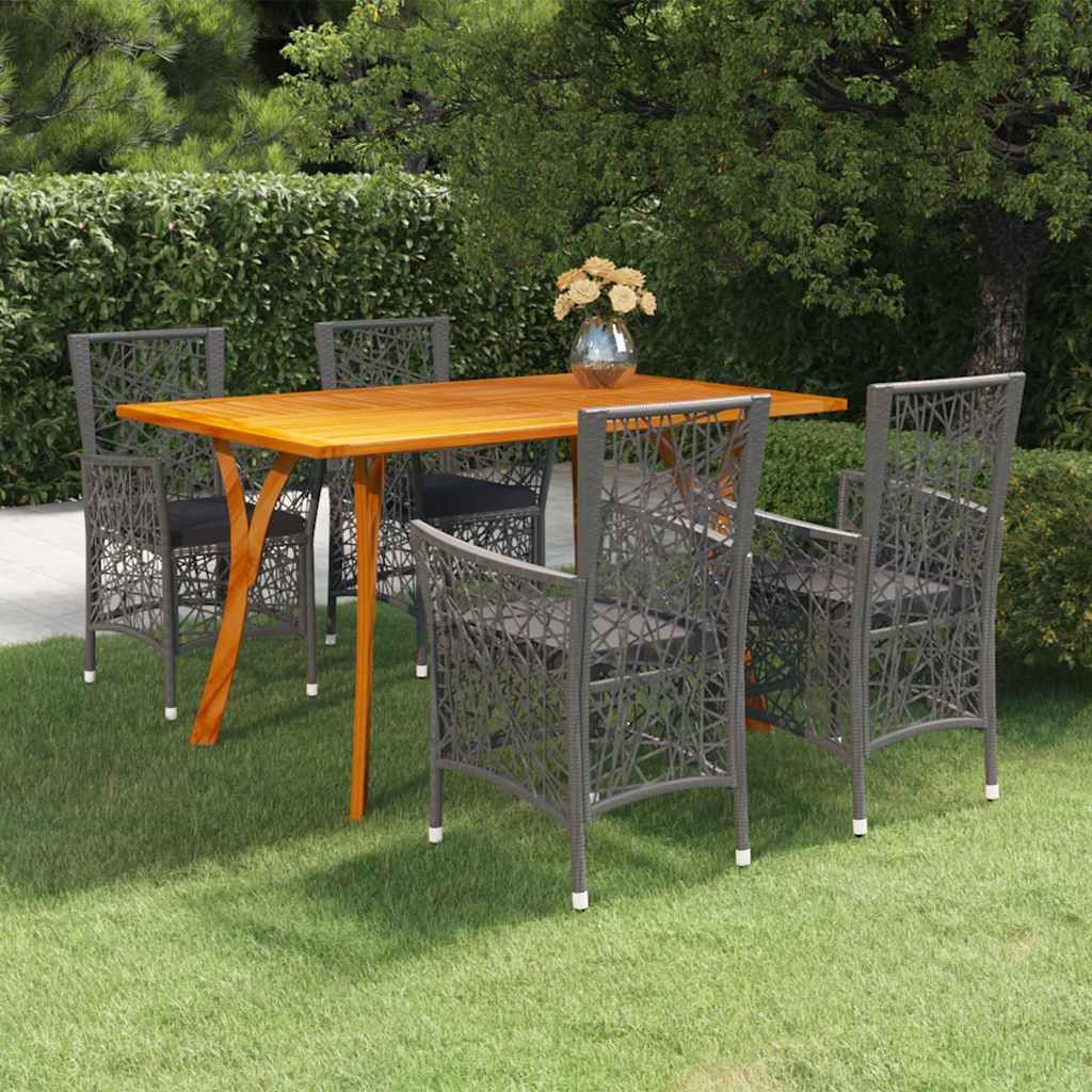 Set Mobili da Pranzo per Giardino 5 pz Grigio vidaXL
