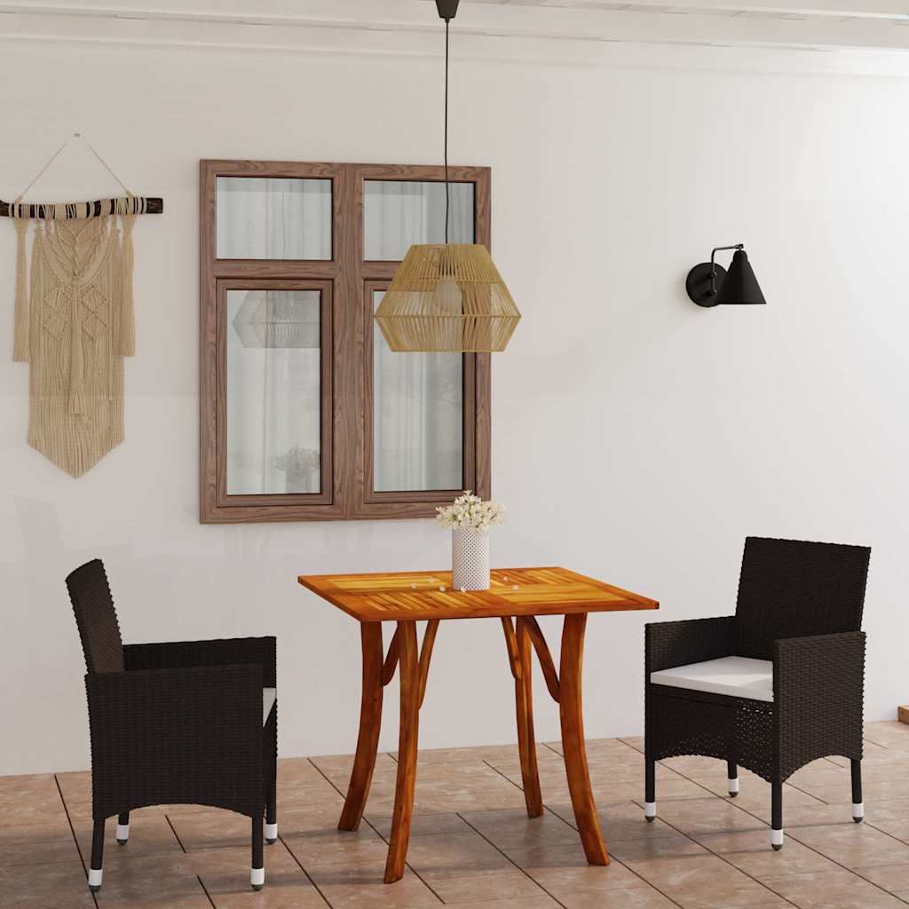 Set Mobili da Pranzo per Giardino 3 pz Marrone vidaXL