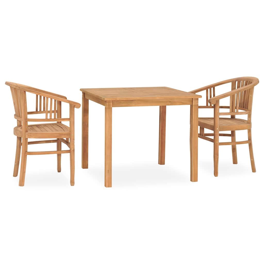 Set da Pranzo da Giardino 3 pz in Legno Massello di Teak vidaXL