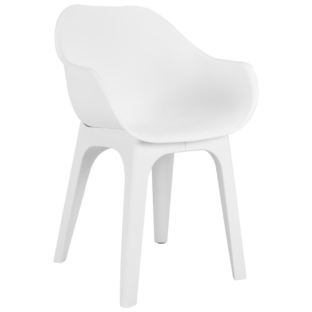 Set da Pranzo da Giardino 9 pz in Plastica Stile Rattan Bianco vidaXL