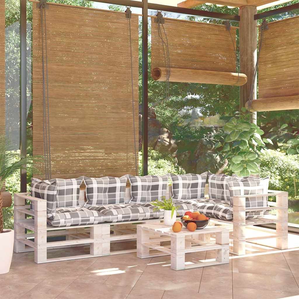 Set Divani da Giardino Pallet 6 pz con Cuscini in Legno di Pino vidaXL