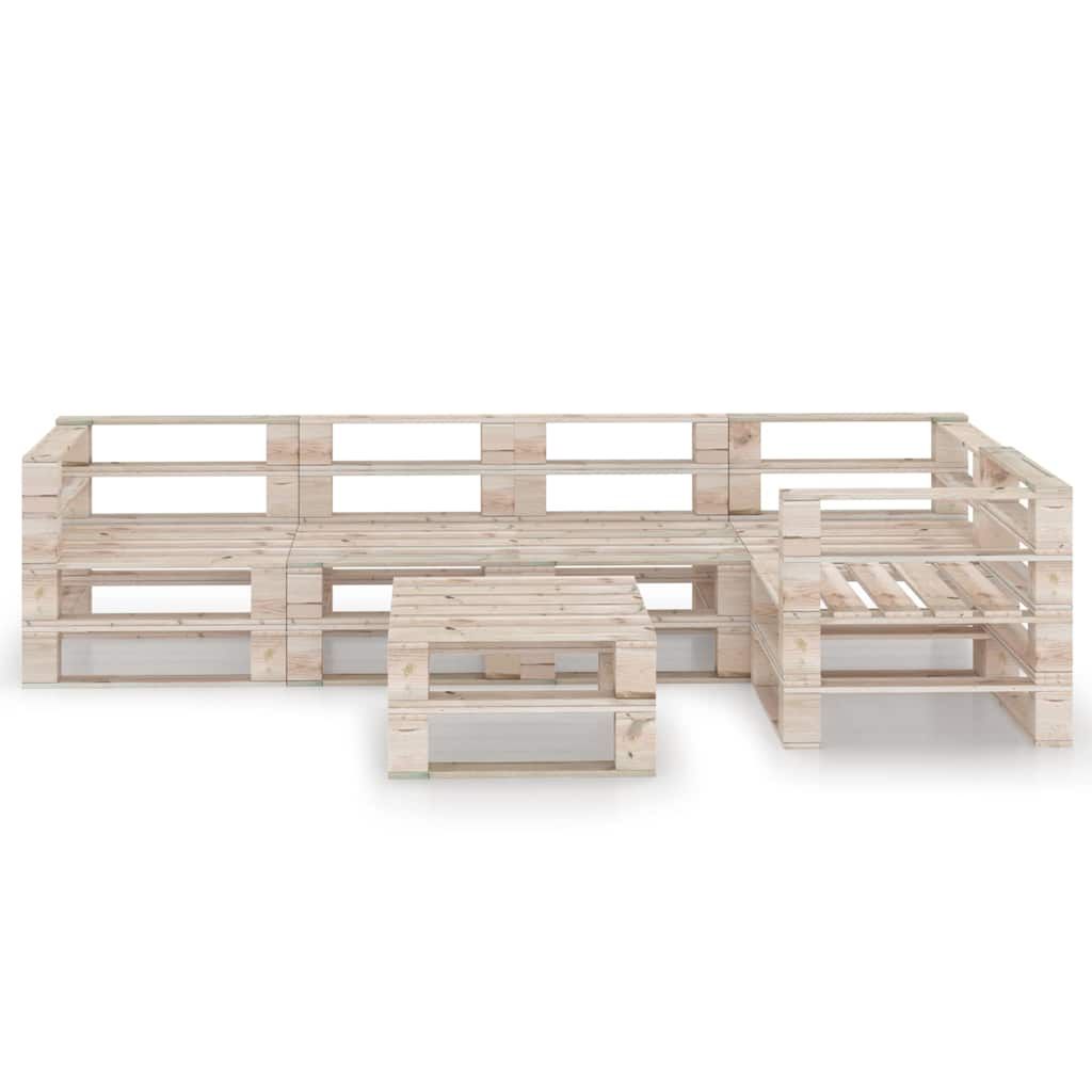 Set Divani da Giardino su Pallet 6 pz in Legno di Pino vidaXL