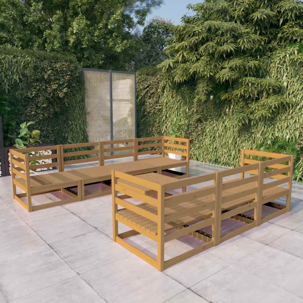 Set Salotto da Giardino 8pz Marrone Ambra Legno Massello Pino vidaXL