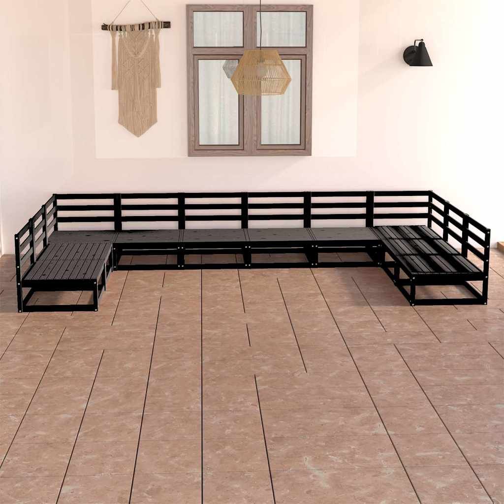 Set Divani da Giardino 10 pz in Legno Massello di Pino vidaXL
