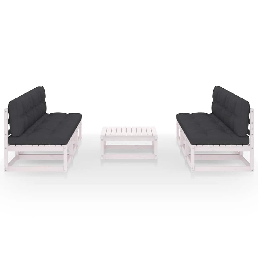 Set Divani da Giardino 7 pz con Cuscini Legno Massello di Pino vidaXL
